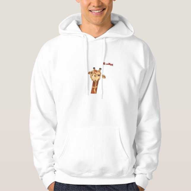 Emoji runzelt zorniges Giraffengesicht Hoodie (Vorderseite)