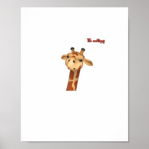Emoji schmollend wütendes Giraffengesicht  Poster