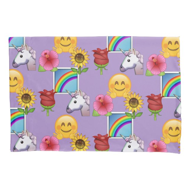 Emoji Schönheits-lila Muster Kissenbezug (Vorderseite)