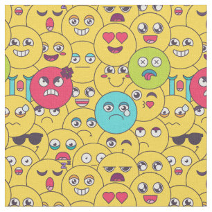 Emoji Seamless Pattern-farbige Cartoon Emotionen Stoff