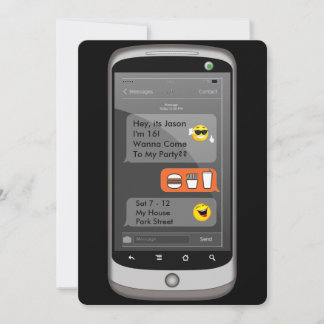 Emoji Smart Phone Sims Funny Kindergeburtstag M/F Einladung