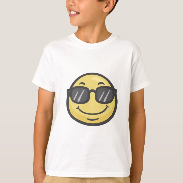 Emoji: Smiling Face With Sunglasses T-Shirt (Vorderseite)