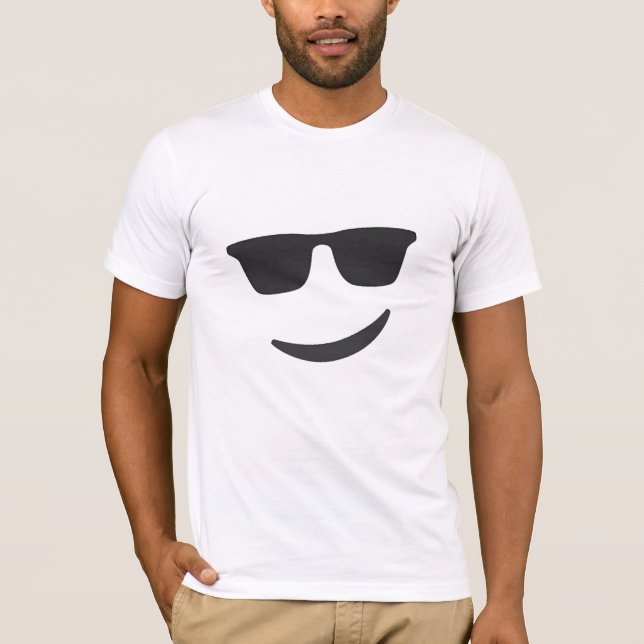 émoji sourire avec lunettes drôle design t-shirt (Devant)