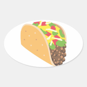 Emoji-Tako Ovaler Aufkleber