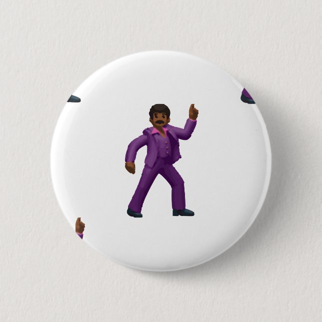 Emoji Tanzender Mann Button (Vorderseite)