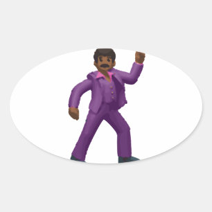 Emoji Tanzender Mann Ovaler Aufkleber