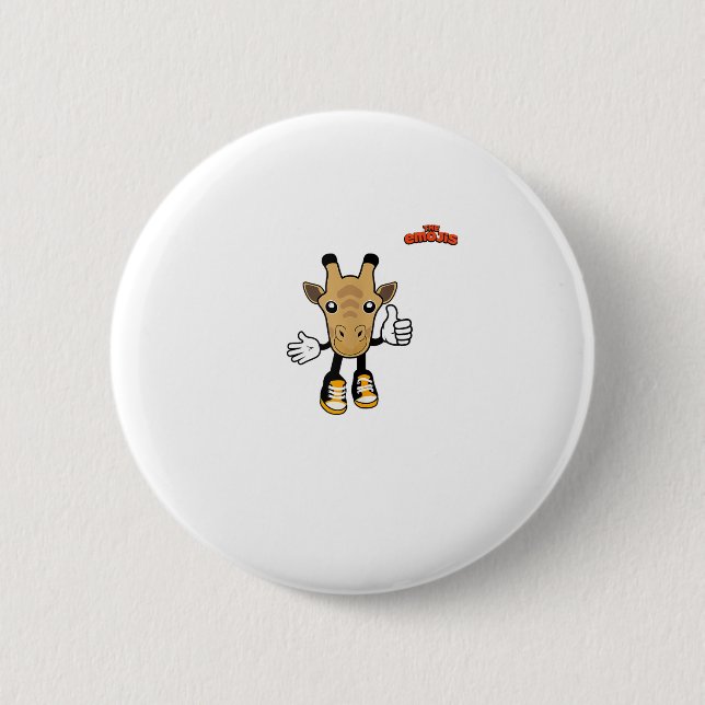 Emoji-Tiergiraffe Daumen hoch Button (Vorderseite)