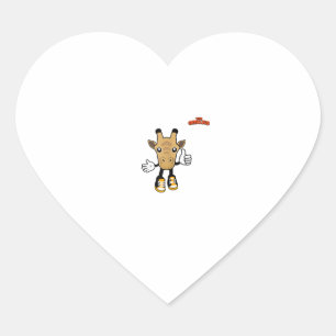 Emoji-Tiergiraffe Daumen hoch Herz-Aufkleber