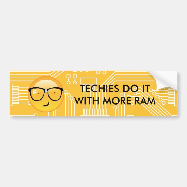 Emoji Totally Techie ID229 Autoaufkleber (Vorne)