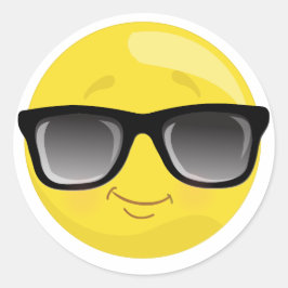 Emoji trägt Sonnenbrillen-Aufkleber Runder Aufkleber