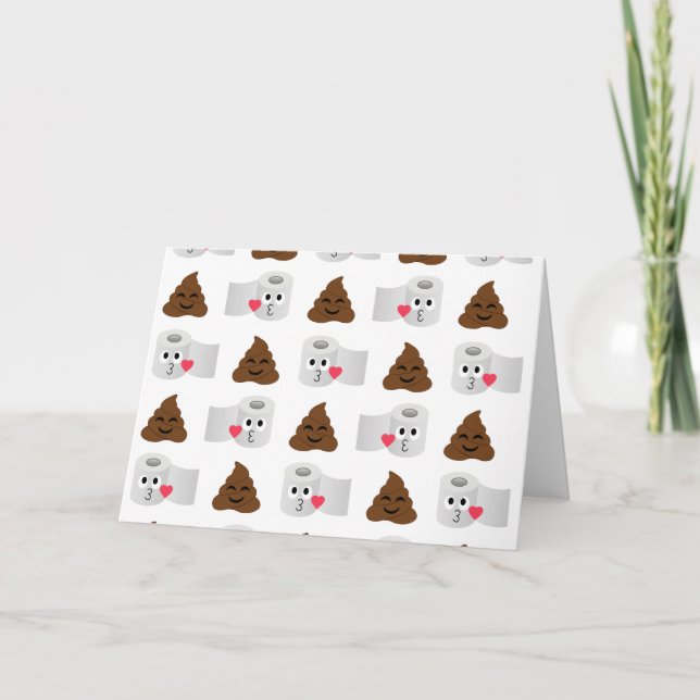 Emoji und Toilettenpapier gekackt Karte (Vorderseite)