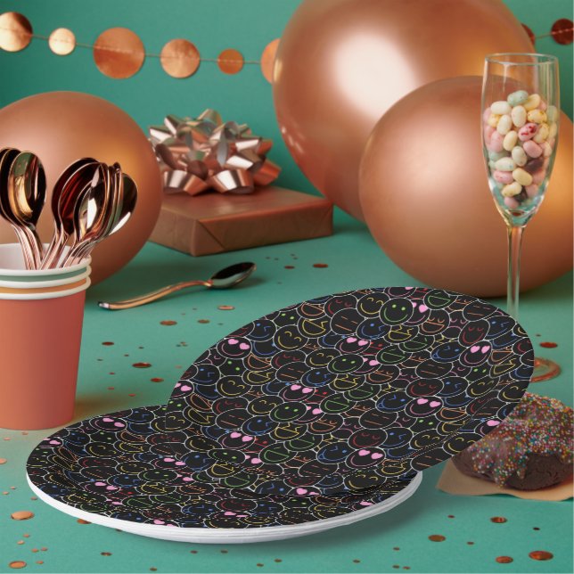 Emoji Vibes Neon Paper Tellers Pappteller (Multi)