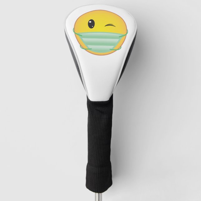 Emoji Wearing Mask Golf Headcover (Vorderseite)