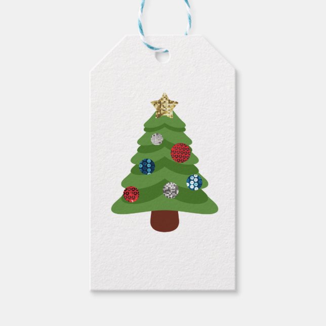 Emoji-Weihnachtsbaum Geschenkanhänger (Vorderseite)