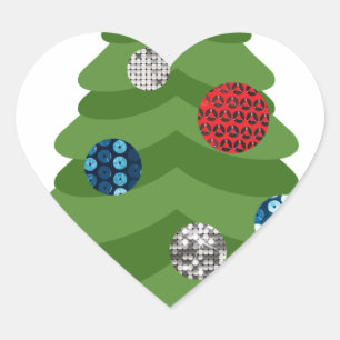 Emoji-Weihnachtsbaum Herz-Aufkleber