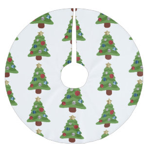 Emoji Weihnachtsbaum-Weihnachtsrock Polyester Weihnachtsbaumdecke