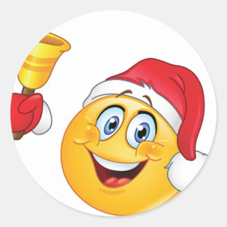 Emoji Weihnachtssticker Bell 1,5 cm Runder Aufkleber
