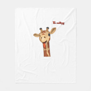 Emoji winken Zunge aus Giraffe Gesicht Fleecedecke