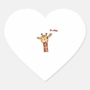 Emoji winken Zunge aus Giraffe Gesicht Herz-Aufkleber
