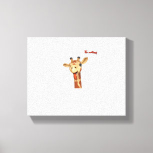 Emoji winken Zunge aus Giraffe Gesicht Leinwanddruck