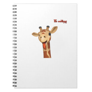 Emoji winken Zunge aus Giraffe Gesicht Notizblock