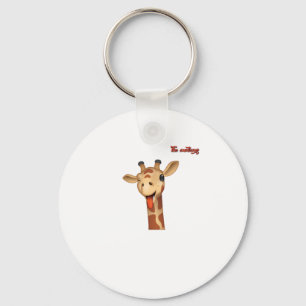 Emoji winken Zunge aus Giraffe Gesicht Schlüsselanhänger