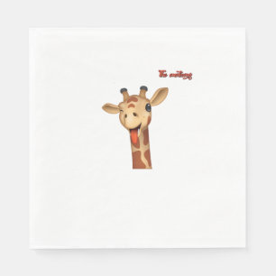 Emoji winken Zunge aus Giraffe Gesicht Serviette