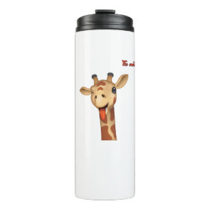 Emoji winken Zunge aus Giraffe Gesicht Thermosbecher