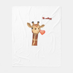 Emoji winking küssend Herz-Giraffe Gesicht Fleecedecke
