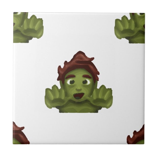 Emoji Zombie Fliese (Vorderseite)
