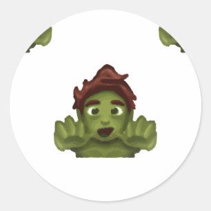 Emoji Zombie Mann Runder Aufkleber