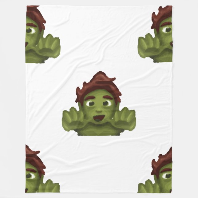 Emoji-Zombie-Mantel Fleecedecke (Vorderseite)