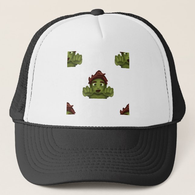 Emoji Zombie Truckerkappe (Vorderseite)