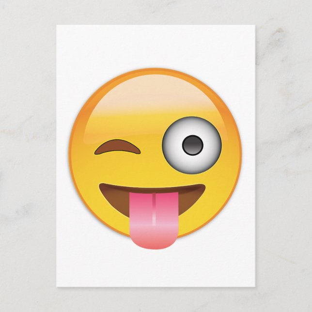 Emoji - Zunge Postkarte (Vorderseite)
