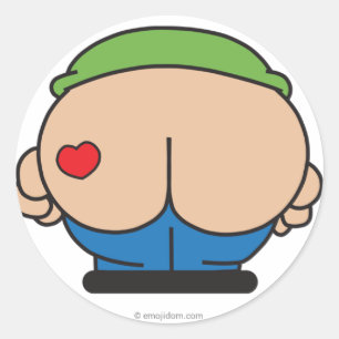 Emojidom Aufkleber: Mooning Runder Aufkleber