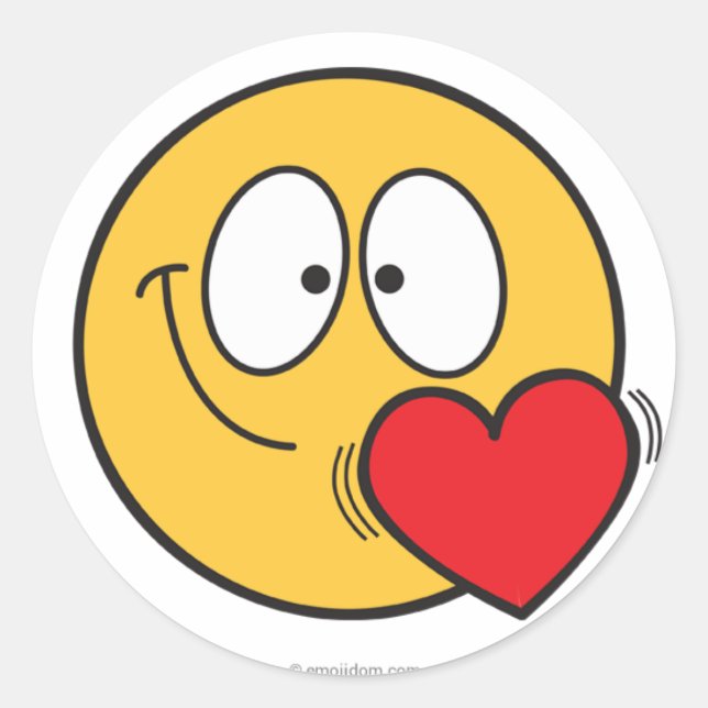 Emojidom-Sticker mit Herz Runder Aufkleber (Vorderseite)