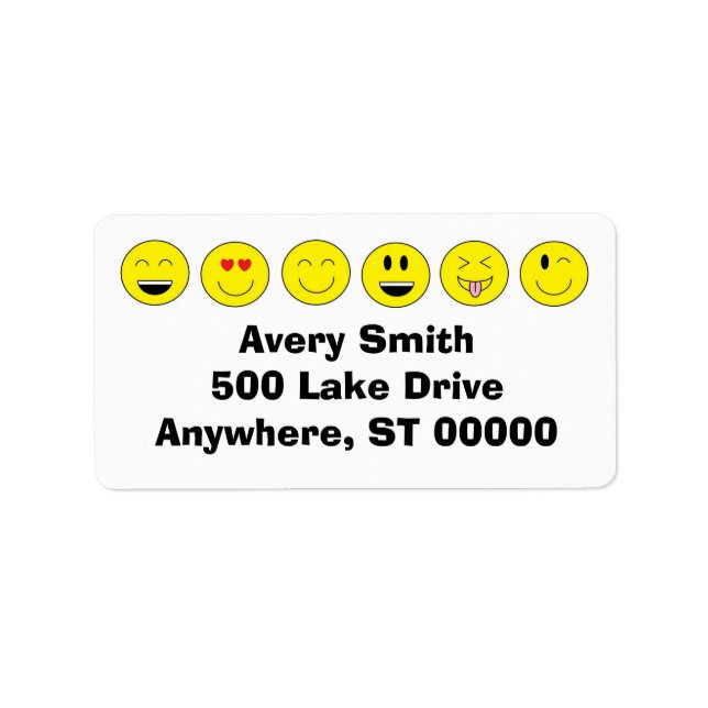 Emojis Address Labels Adressaufkleber (Vorne)