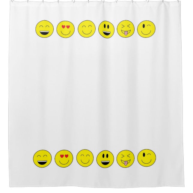 "Emojis" Duschvorhang (Vorderseite)