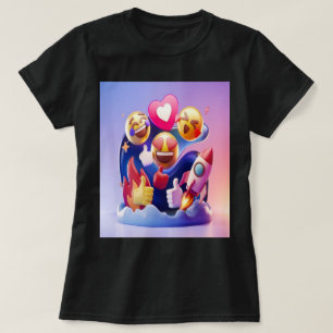 Emojis entfesselt Spaß, farbenfrohe Abenteuer T-Shirt