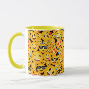 Emojis Kaffeetasse Emoticons Glückliche Gesichter 