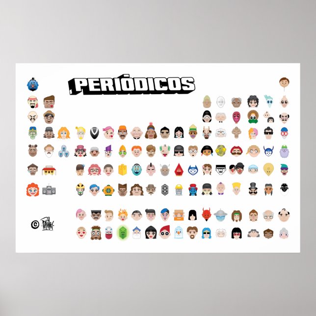 Emojis Periódicos Poster (Vorne)
