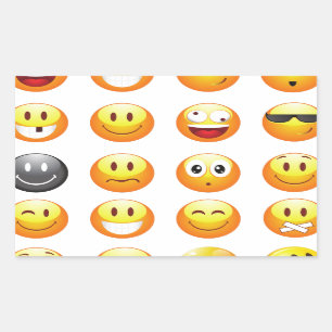 Emojis Rechteckiger Aufkleber