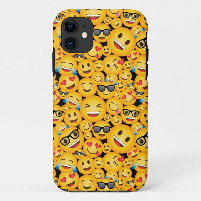 Emojis Yellow Happy Face Emoticons Cool Faces Case-Mate iPhone Hülle (Rückseite)