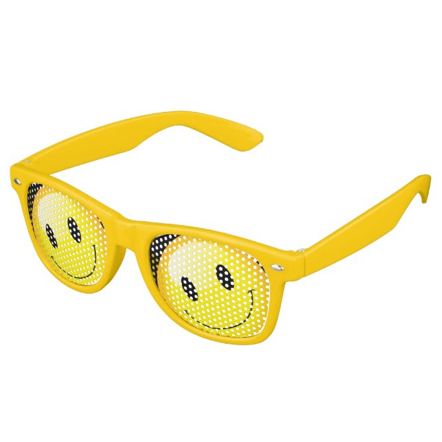 Emojo Face Party Emoticon Gelber Rave Partybrille (Schrägansicht)