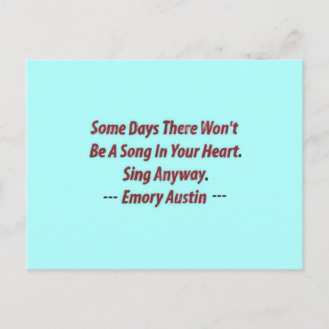 Emory Austin Inspiration, Motivierend Zitat. Postkarte (Vorderseite)