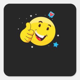 Emote Lächeln treibt Emoticon-Funny-Gesicht Quadratischer Aufkleber