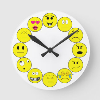EMOTICON CLOCK RUNDE WANDUHR