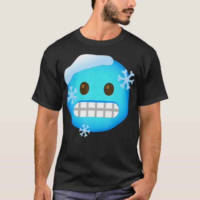 Emoticon Cold Freezing Face T-Shirt (Vorderseite)