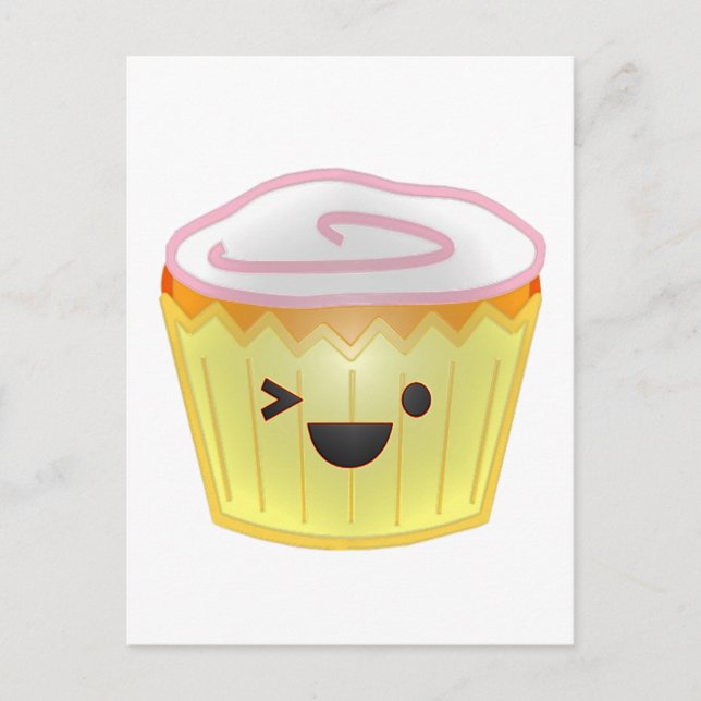 Emoticon Cupcake Postkarte (Vorderseite)