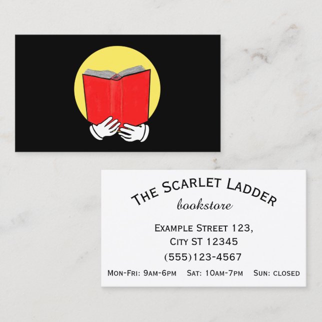 Emoticon, der ein Buch - Buchhandlung oder Visitenkarte (Vorne/Hinten)